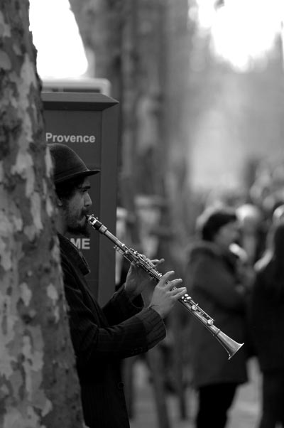 Musicien de rua à Aix en Provence